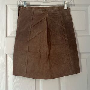 100% Leather High Waisted Skirt - Brown Furst of a Kind - Skirt Size 26 - NWOT